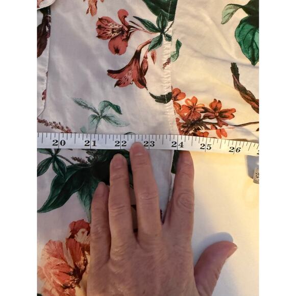 Zara Floral Button Down Tunic Top L Longline Shirt Dress Boho Cottagecore Chic - Picture 6 of 8